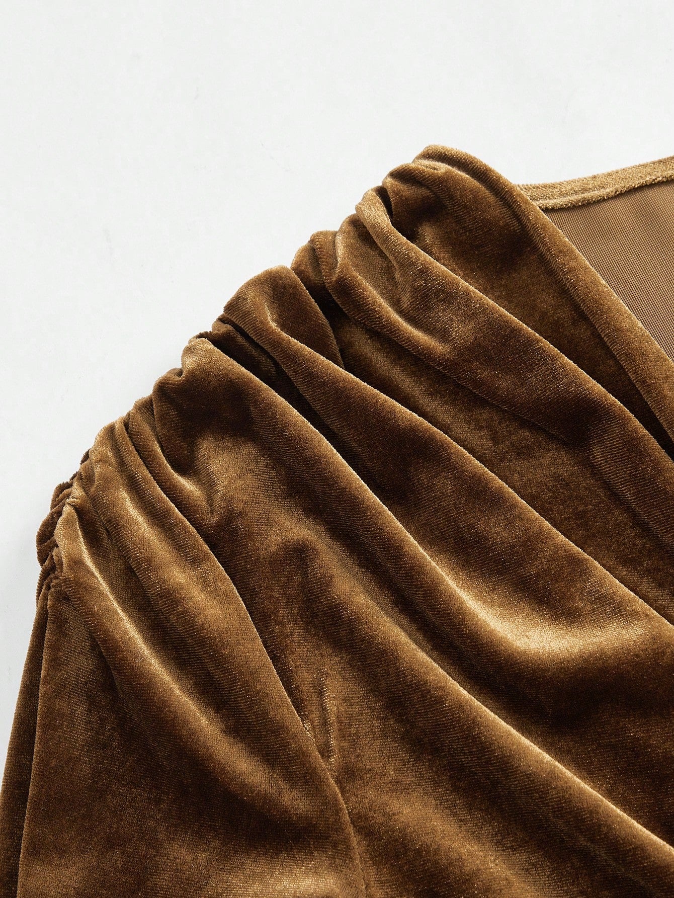 SHEIN Anewsta فستان ناعم  حريري أنيق بني