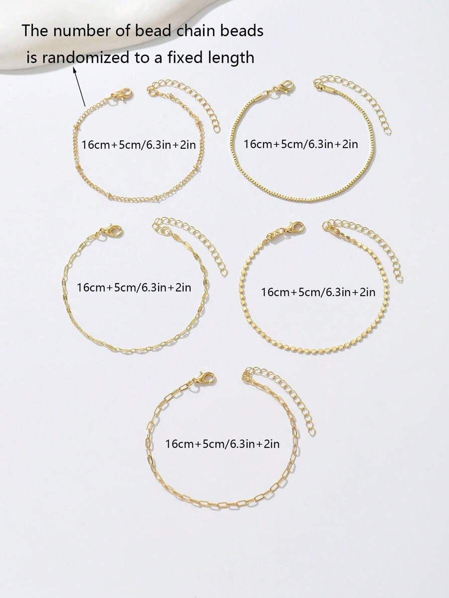 SHEIN طقم 5 أساور نسائية أنيقة