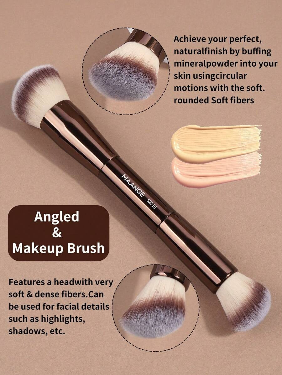 SHEIN MAANGE  فرشاة مكياج احترافية برأسين لتحديد الأنف وتوزيع الهايلايتر لون أسود