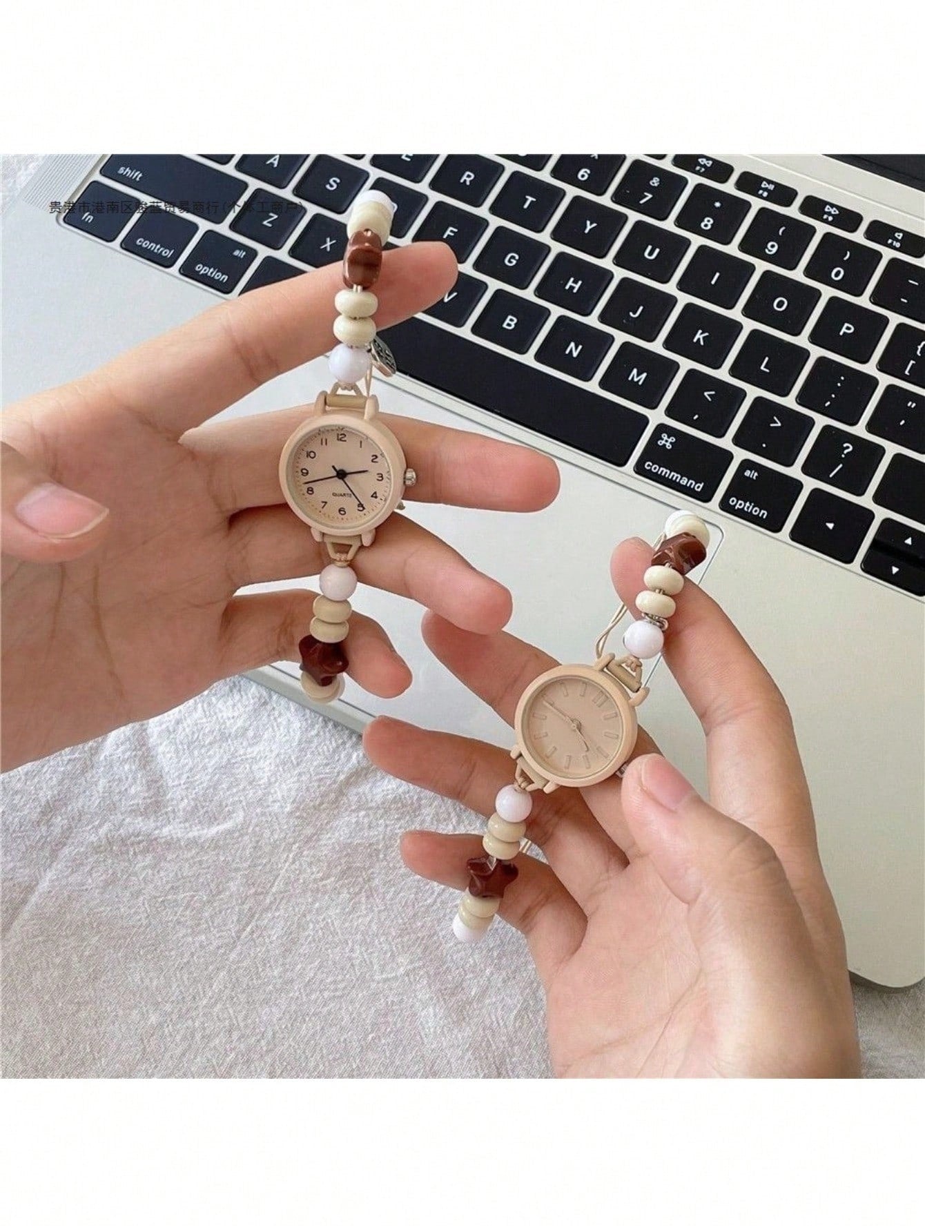 SHEIN ساعة نسائية كوارتز بسيطة بقرص صغير وسوار مخرز