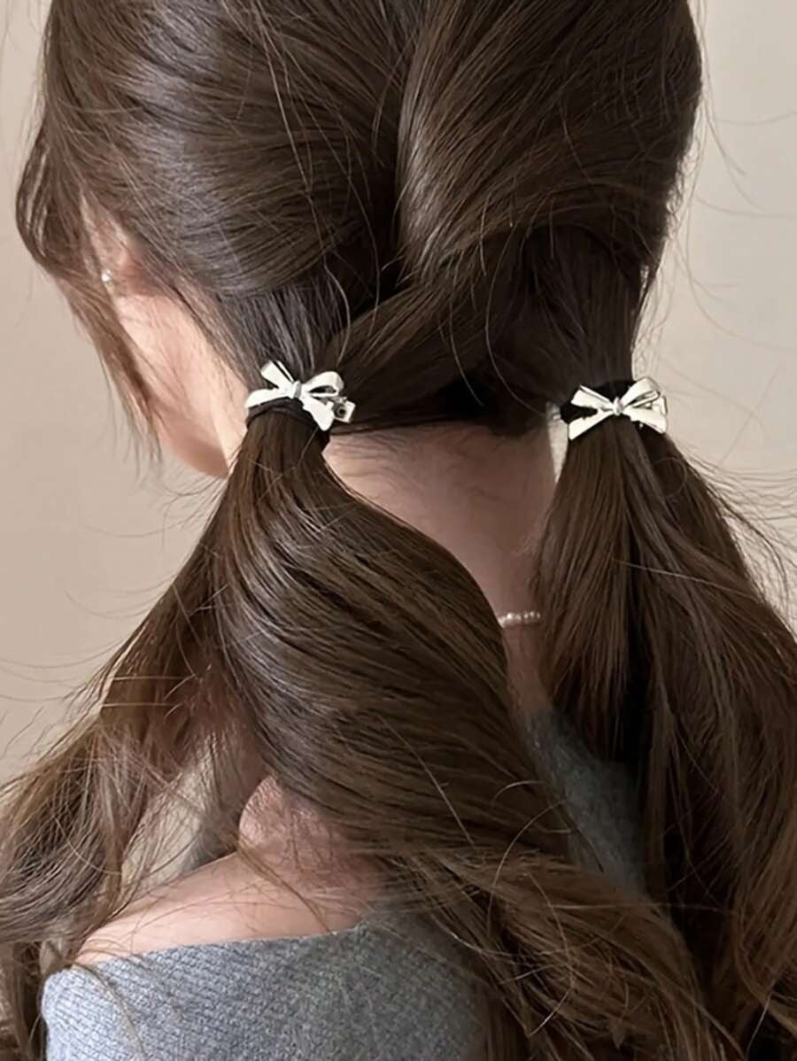 SHEIN مشابك شعر معدنية بشكل فيونكة