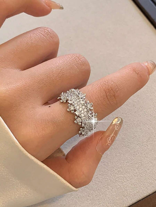 SHEIN jealous young خاتم زركونيا متعدد الطبقات