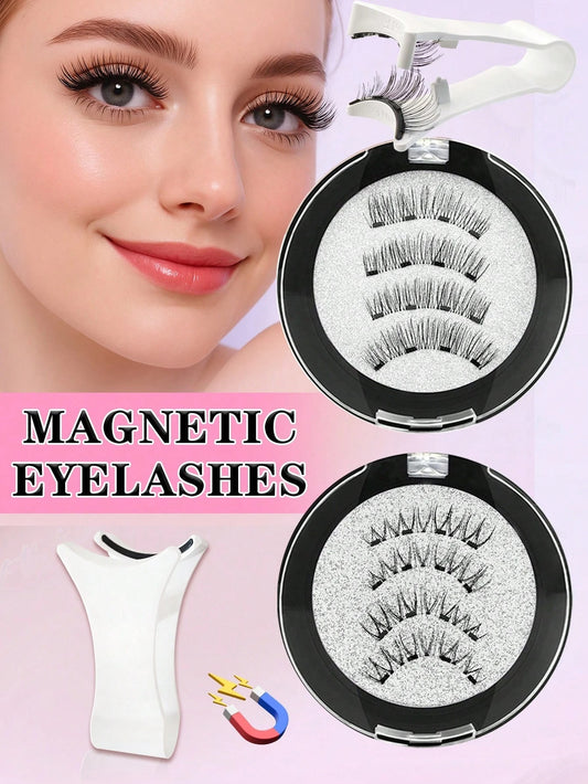 SHEIN Waloshow طقم رموش مغناطيسية طبيعية بدون غراء