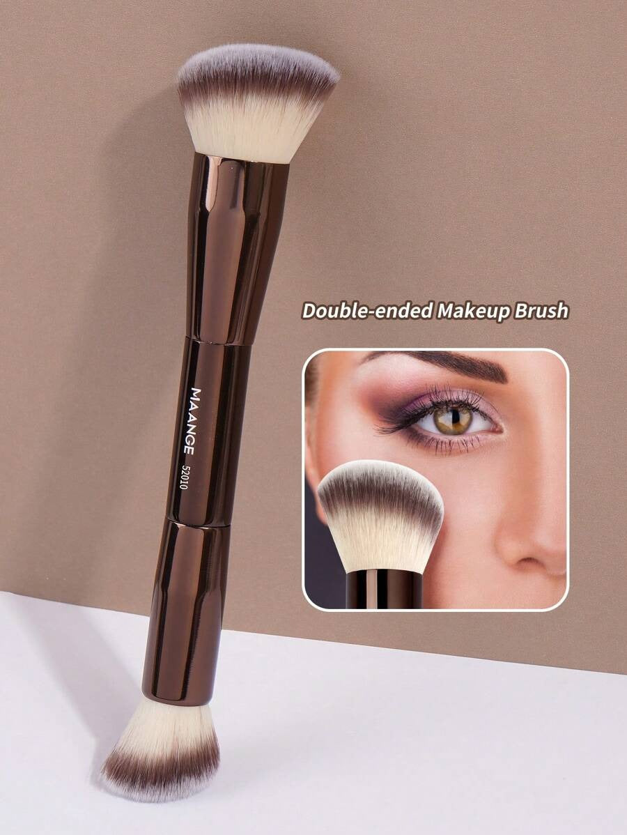SHEIN MAANGE  فرشاة مكياج احترافية برأسين لتحديد الأنف وتوزيع الهايلايتر لون أسود