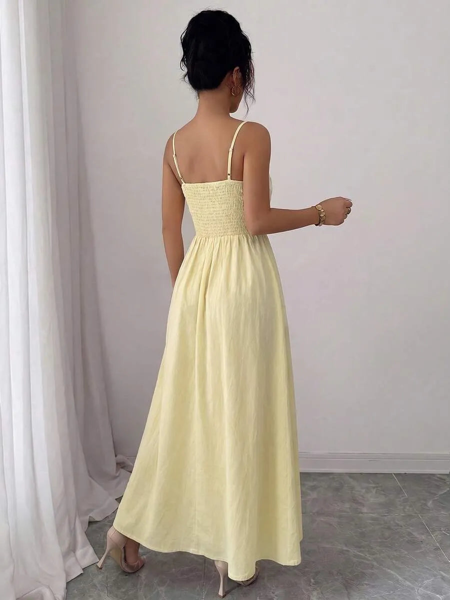 SHEIN Selianne فستان صيفي طويل أنيق منسوج للنساء