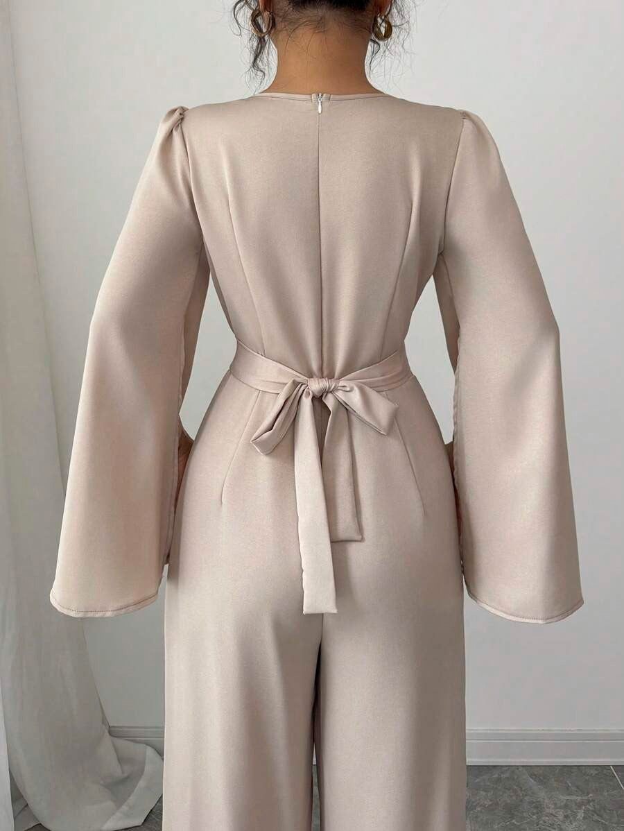 SHEIN Elenzga بدلة نسائية أنيقة بلون بيج