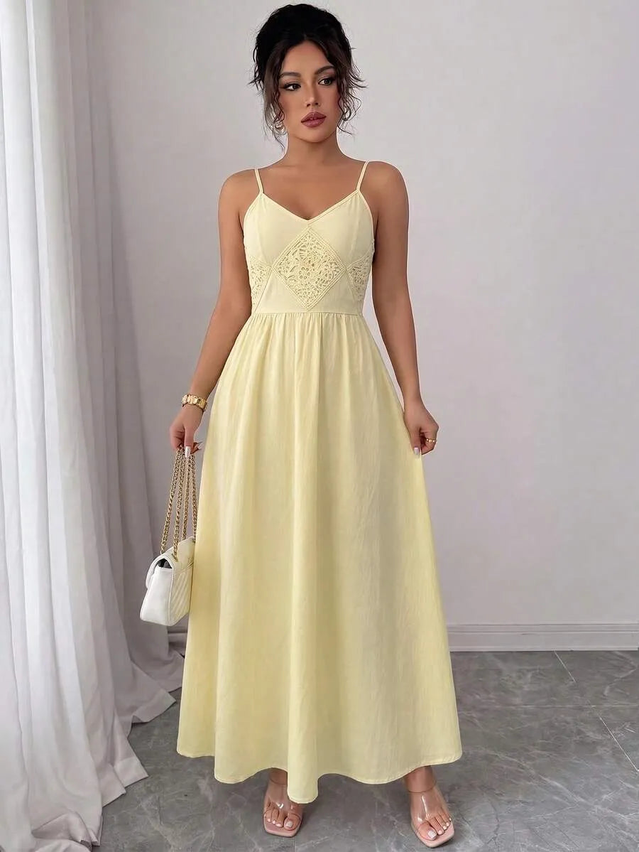 SHEIN Selianne فستان صيفي طويل أنيق منسوج للنساء