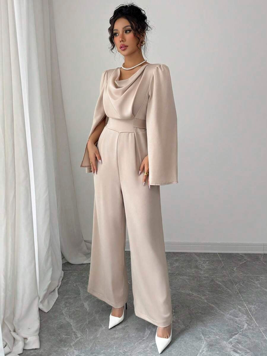 SHEIN Elenzga بدلة نسائية أنيقة بلون بيج
