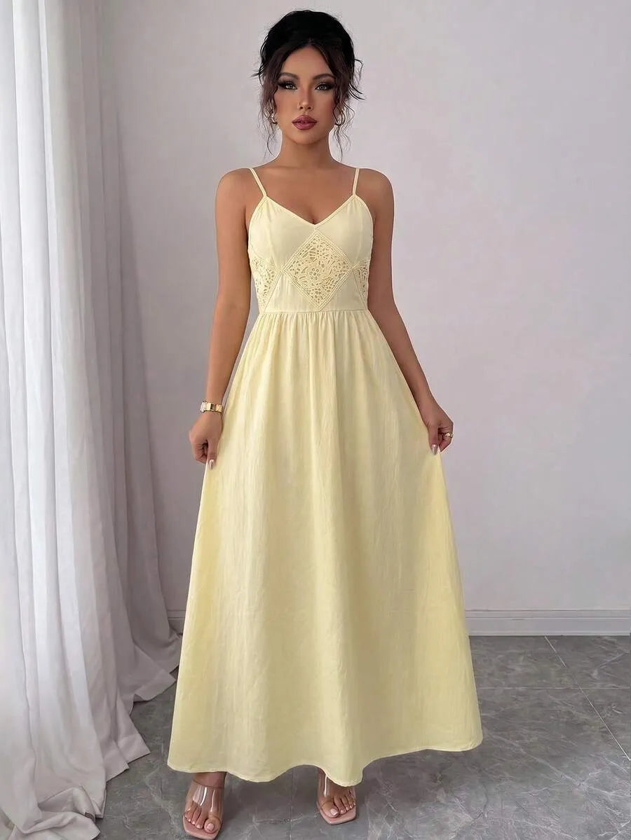 SHEIN Selianne فستان صيفي طويل أنيق منسوج للنساء
