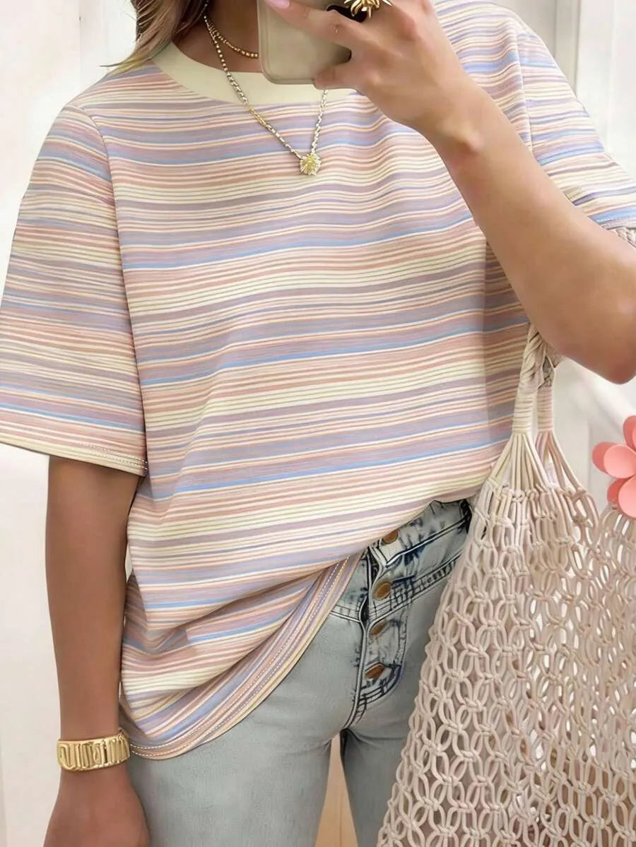 SHEIN EMERY ROSE تي شيرت نسائي فضفاض من