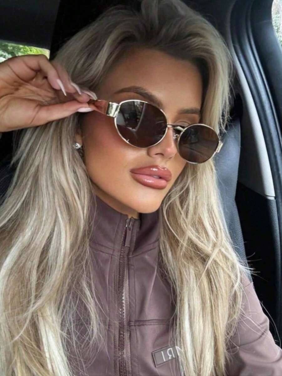 SHEIN نظارات بيضاوية بإطار معدني أنيق – 1 أو 2 قطعة