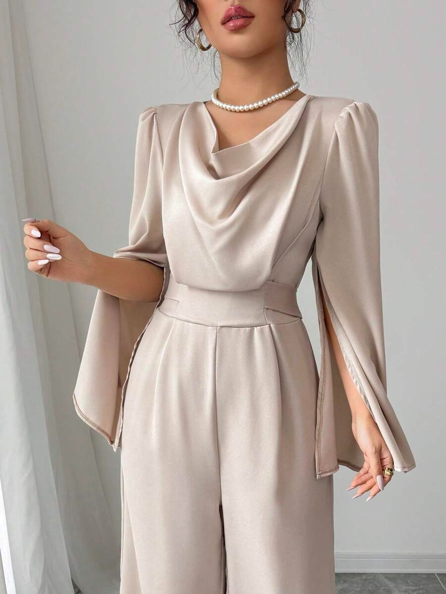 SHEIN Elenzga بدلة نسائية أنيقة بلون بيج