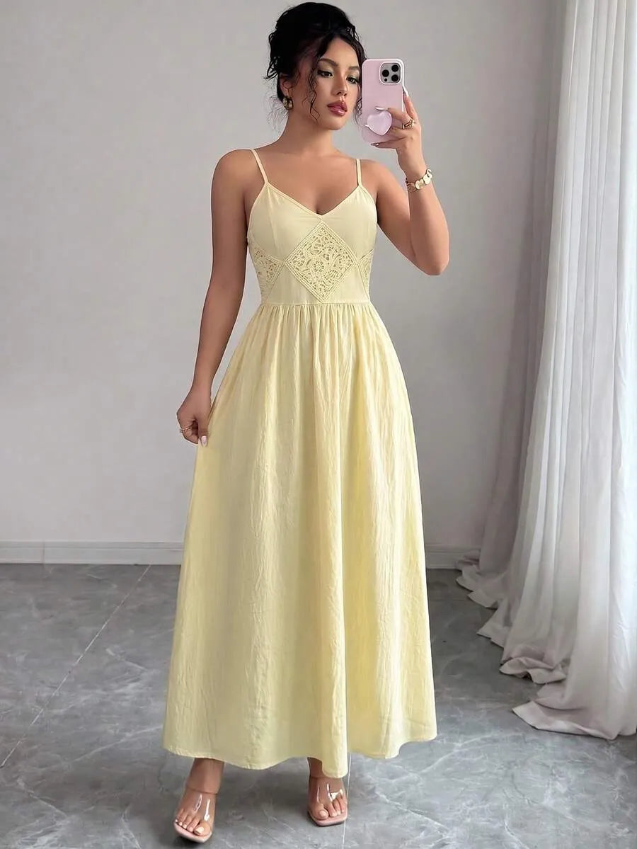 SHEIN Selianne فستان صيفي طويل أنيق منسوج للنساء