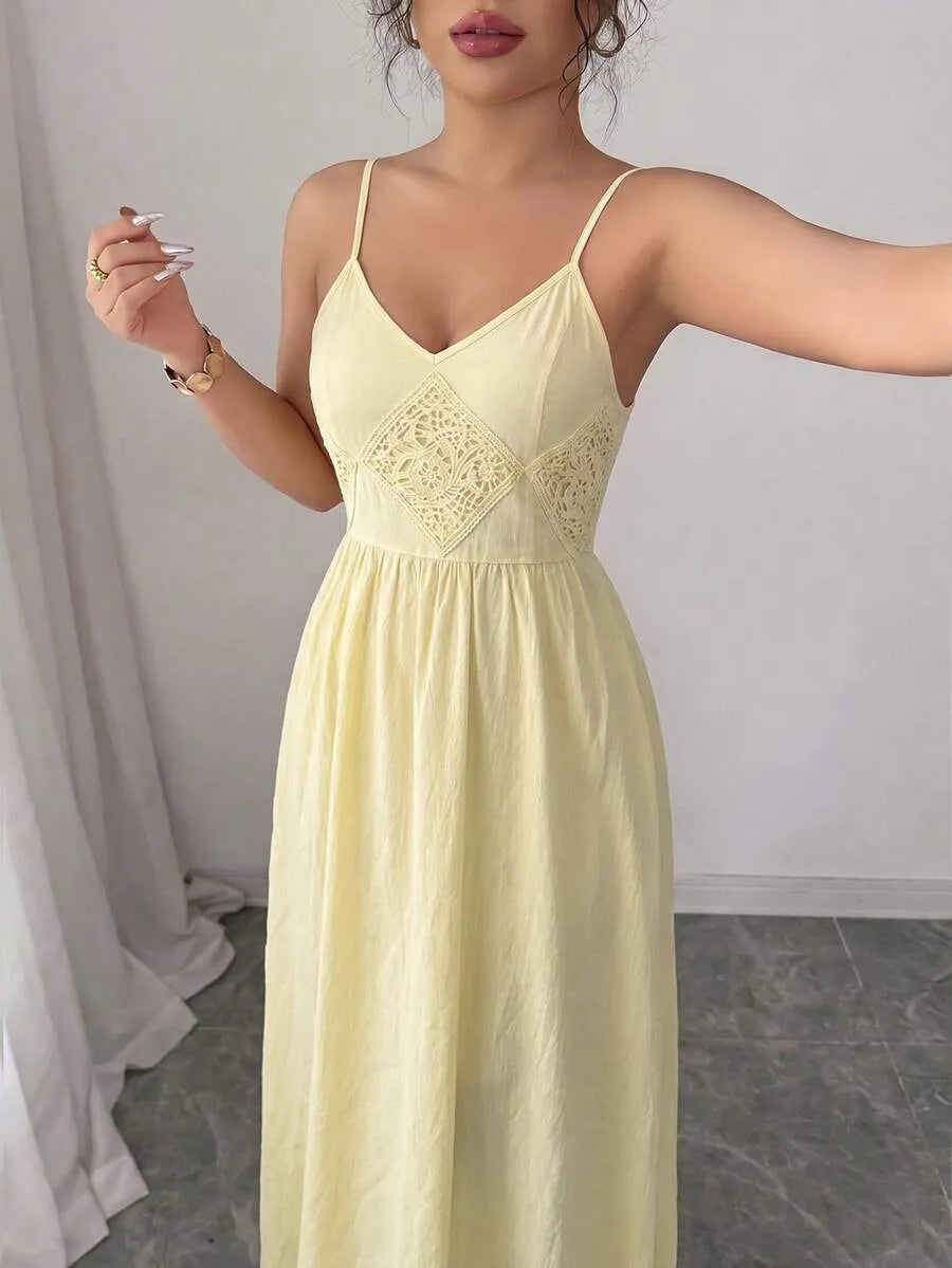 SHEIN Selianne فستان صيفي طويل أنيق منسوج للنساء