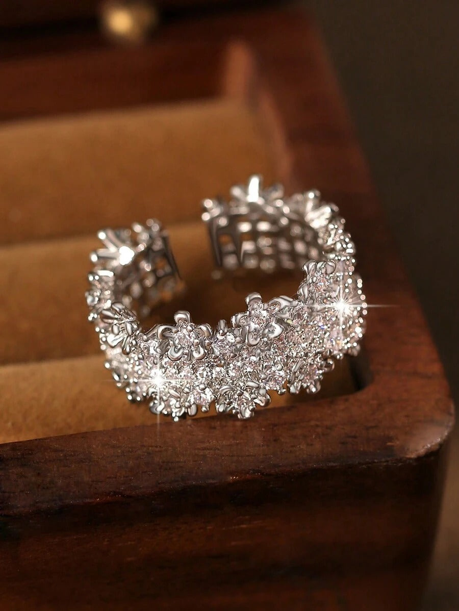 SHEIN jealous young خاتم زركونيا متعدد الطبقات