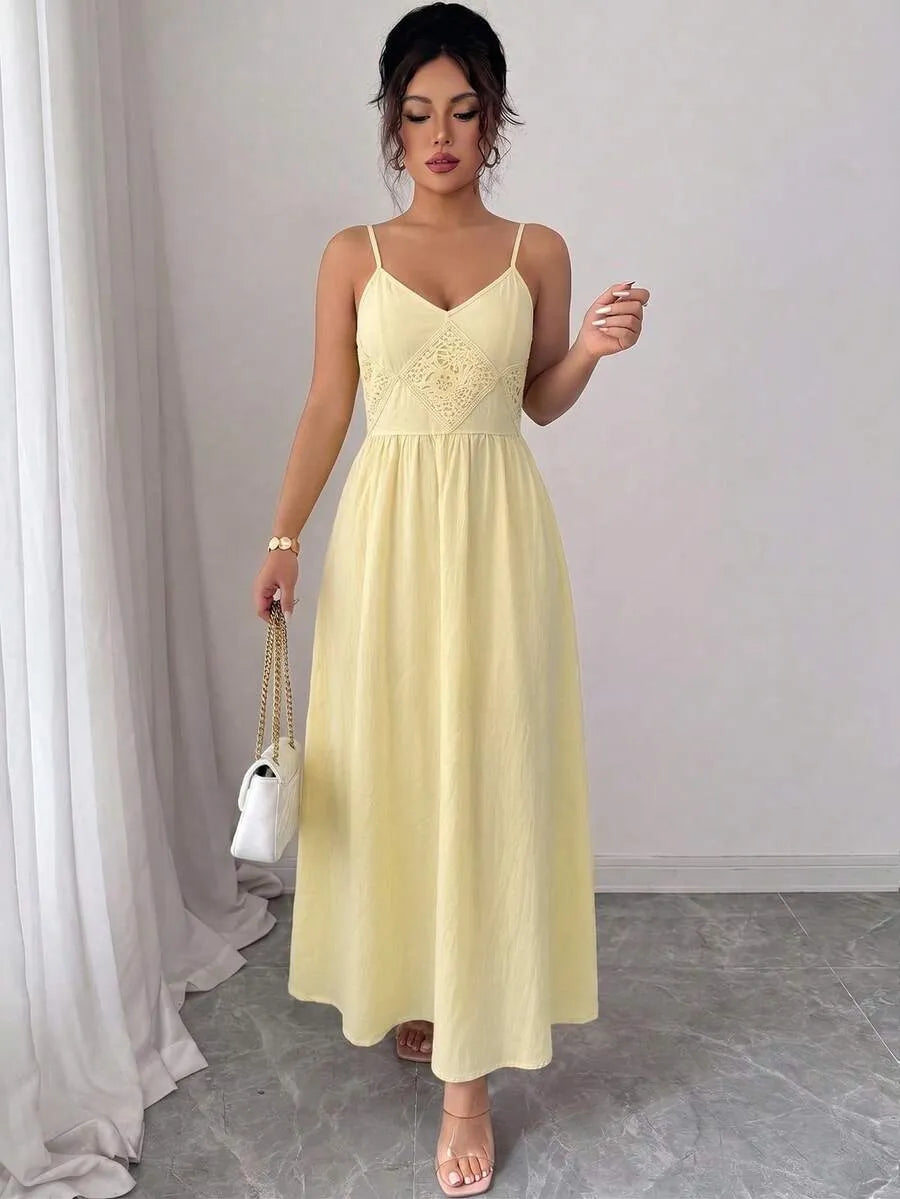 SHEIN Selianne فستان صيفي طويل أنيق منسوج للنساء