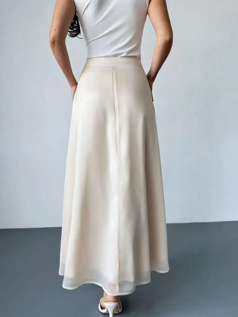 SHEIN Firerie تنورة شيفون طويلة أنيقة من