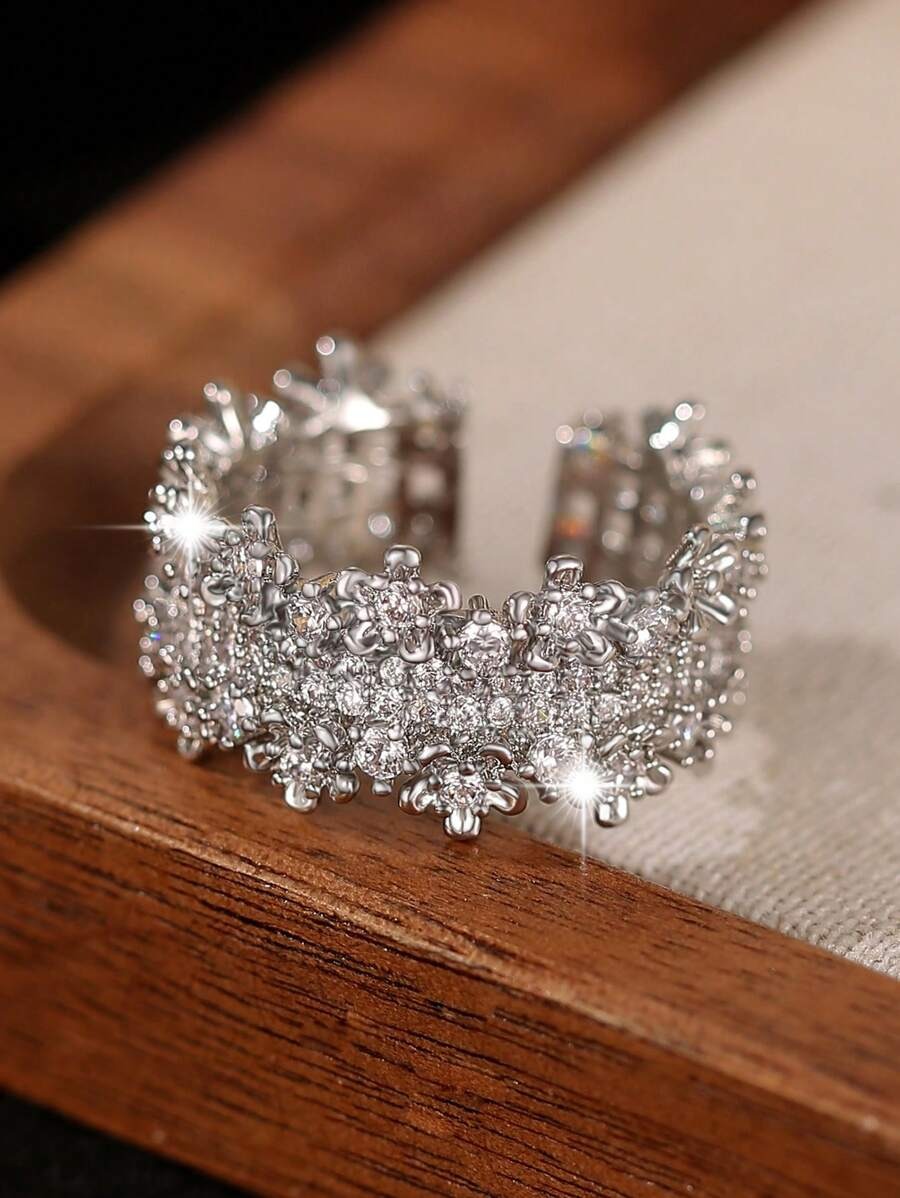 SHEIN jealous young خاتم زركونيا متعدد الطبقات