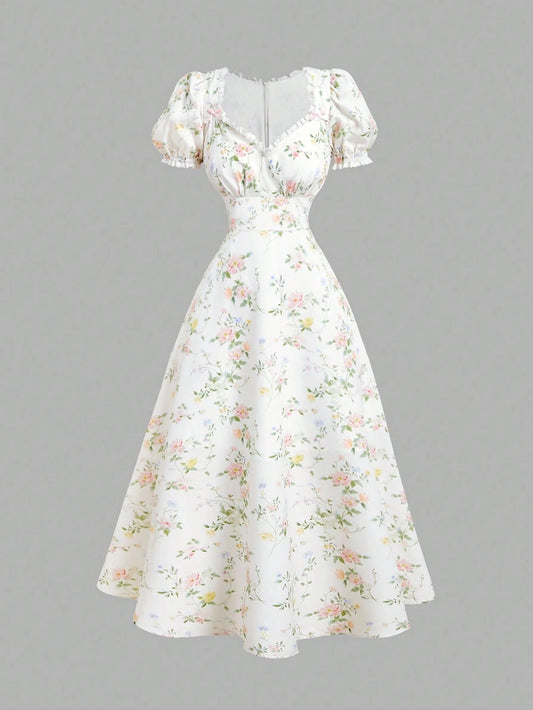 SHEIN MOD فستان متوسط الطول بأكمام منتفخة