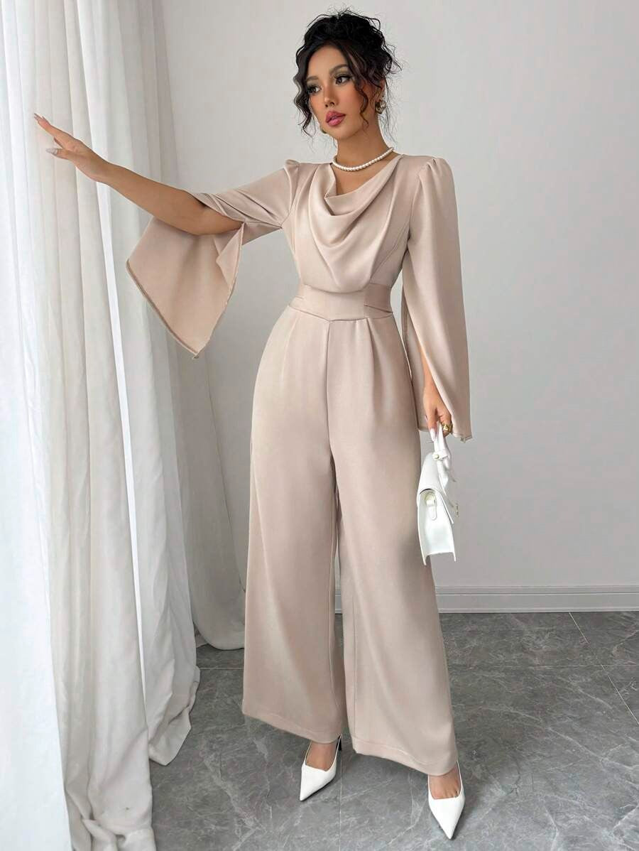 SHEIN Elenzga بدلة نسائية أنيقة بلون بيج