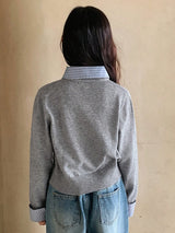 SHEIN كارديجان مخطط للفتيات المراهقات تصميم بسيط وعصري