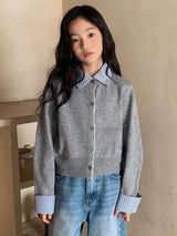 SHEIN كارديجان مخطط للفتيات المراهقات تصميم بسيط وعصري