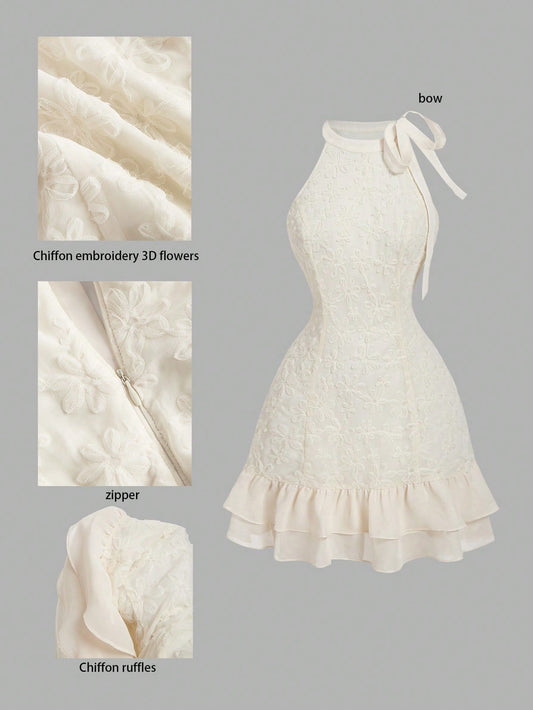 SHEIN MOD فستان شيفون صغير ثلاثي الأبعاد