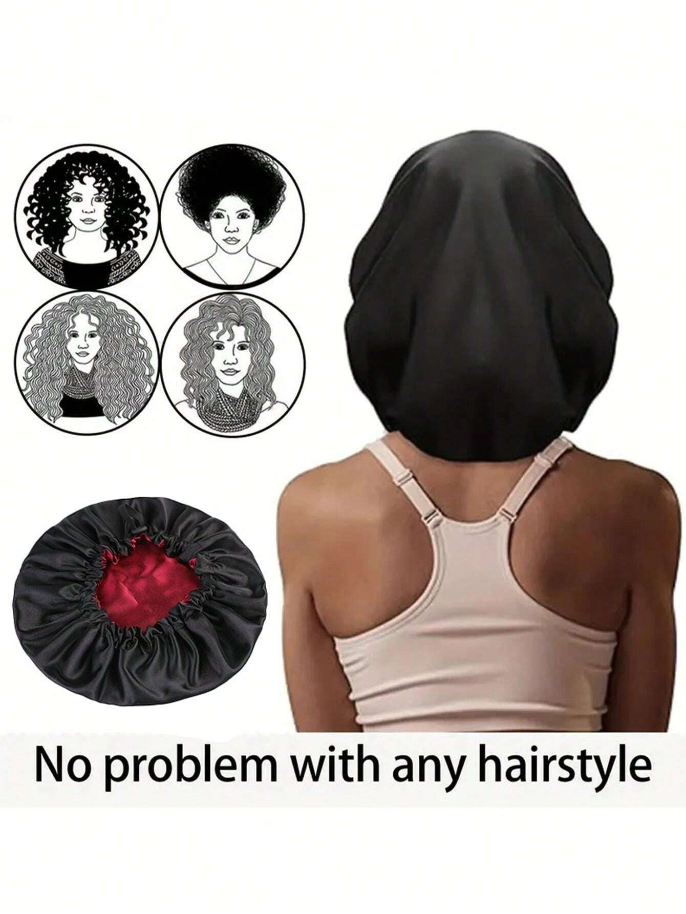 SHEIN قبعة نوم ساتان مزدوجة بطبقتين