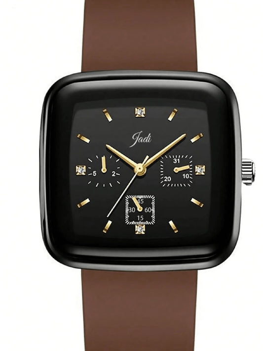 SHEIN ساعة رياضية نسائية كوارتز مربعة بسوار سيليكون