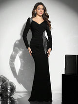 SHEIN فستان سهرة أنيق بلون أسود