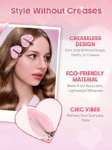 SHEGLAM HAIR مشبك شعر كريستالي وردي لتثبيت أنيق دون تشابك