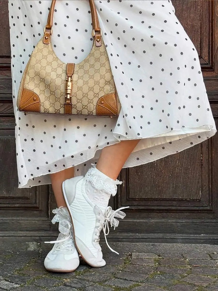 SHEIN تنورة صيفية أنيقة بطبعة النقاط
