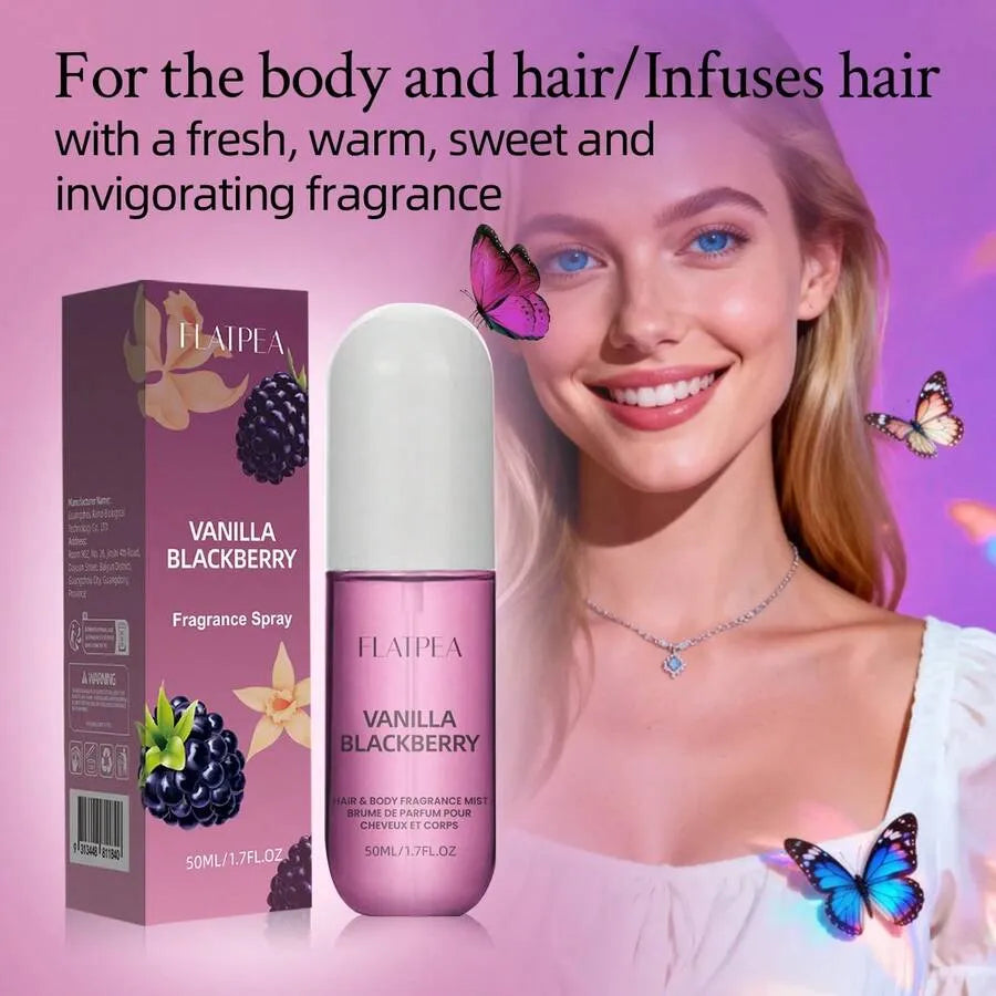 SHEIN رذاذ عطر فانيليا وتوت أسود للجسم والشعر 50 مل