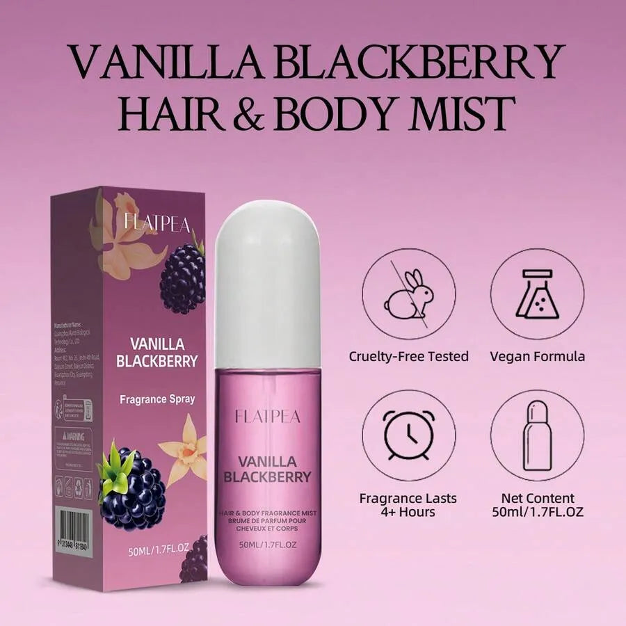 SHEIN رذاذ عطر فانيليا وتوت أسود للجسم والشعر 50 مل