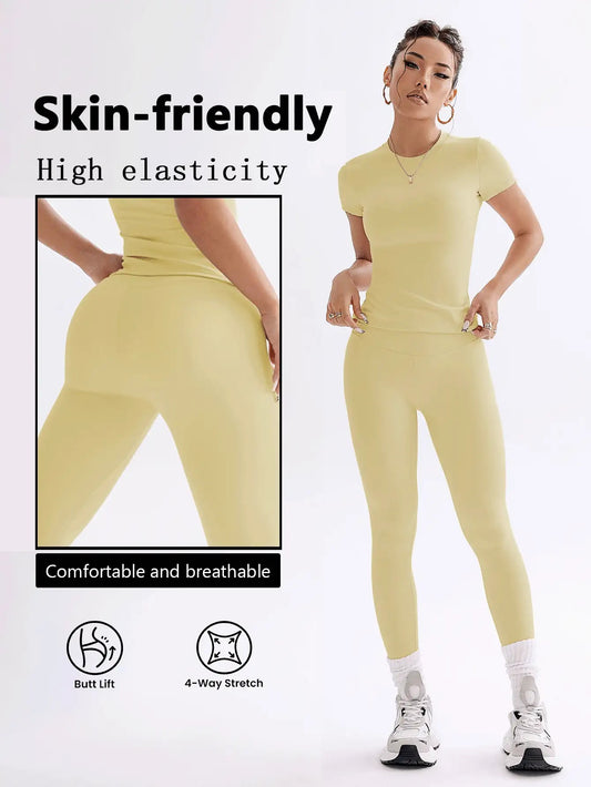 SHEIN Sylvan Green   طقم رياضي نسائي من قطعتين بلون