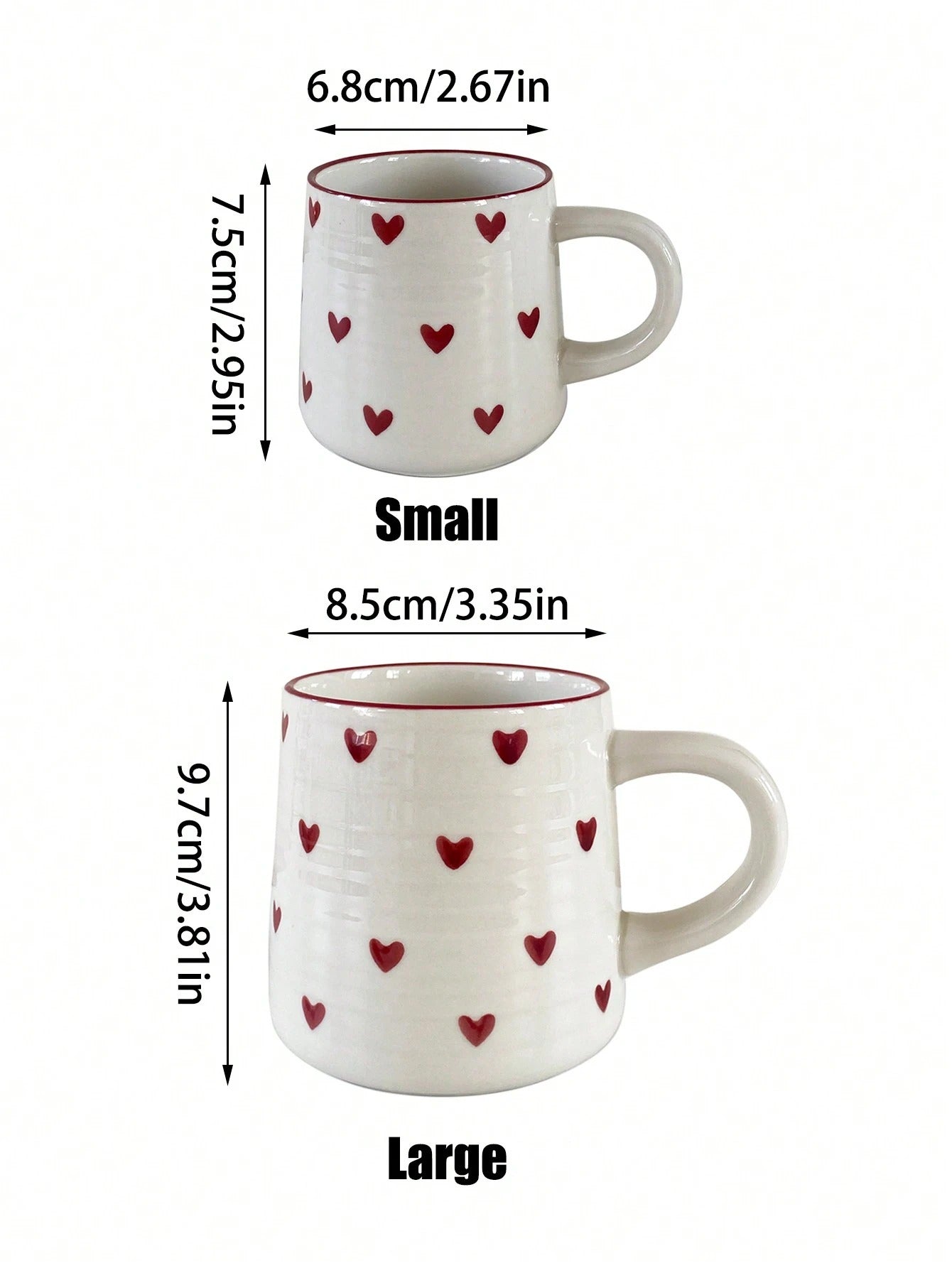 SHEIN كوب خزفي على شكل قلب 200مل بتصميم أنيق