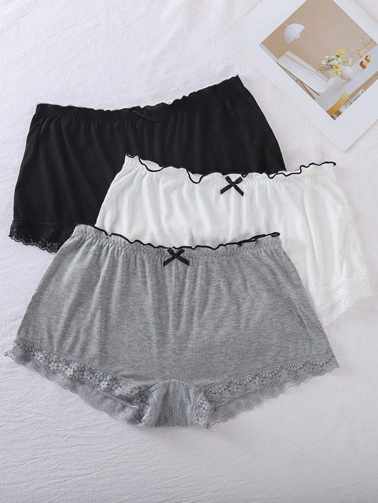 SHEIN طقم ٣ قطع ملونة من الملابس الداخلية