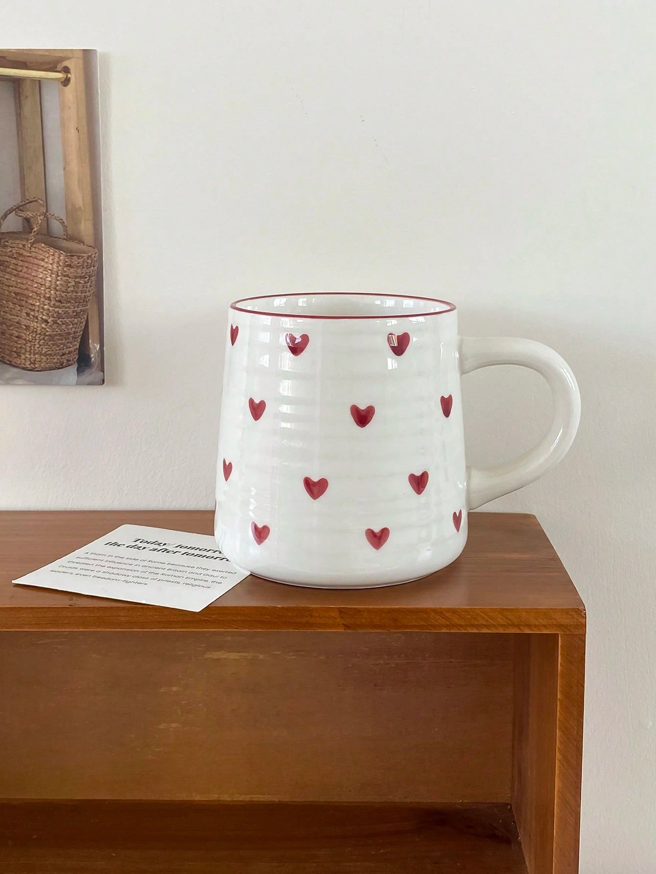 SHEIN كوب خزفي على شكل قلب 200مل بتصميم أنيق