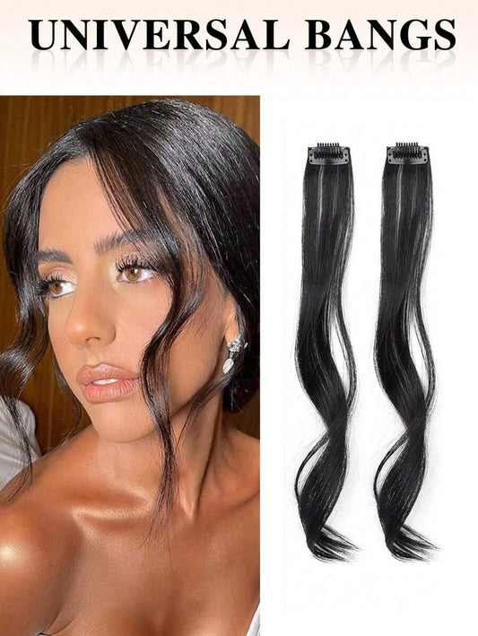 SHEIN  قطعتين وصلات شعر مجعد بضفيرتين جانبيتين
