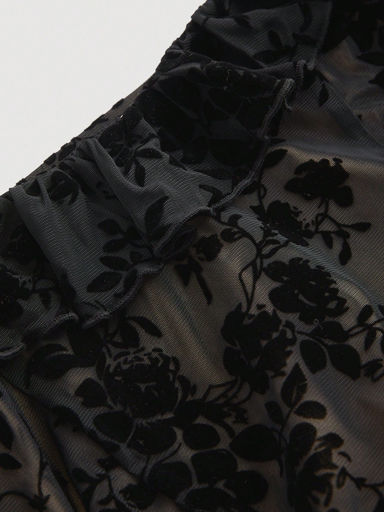 SHEIN MOD فستان نسائي مزخرف بزهور وكشكشة ودانتيل