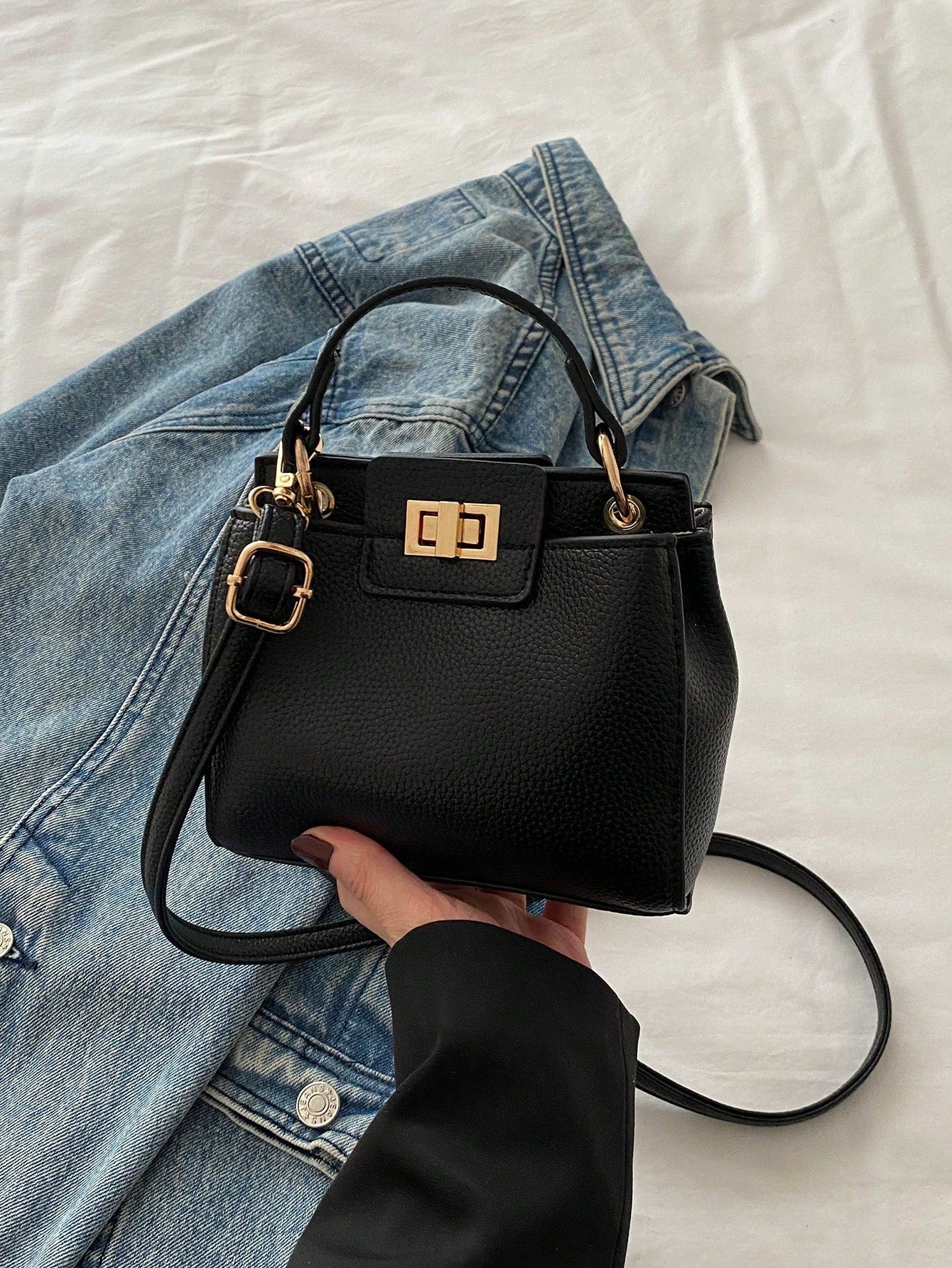 SHEIN حقيبة يد كاجوال بإغلاق قفل دوار