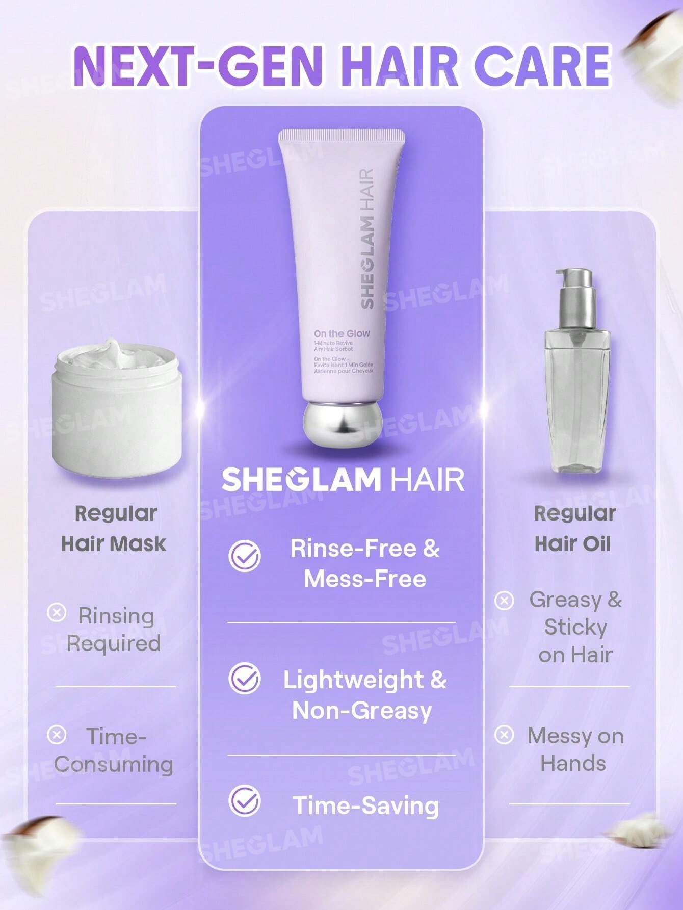 SHEGLAM HAIR بلسم سوربيه خفيف يترك على الشعر 70 جم