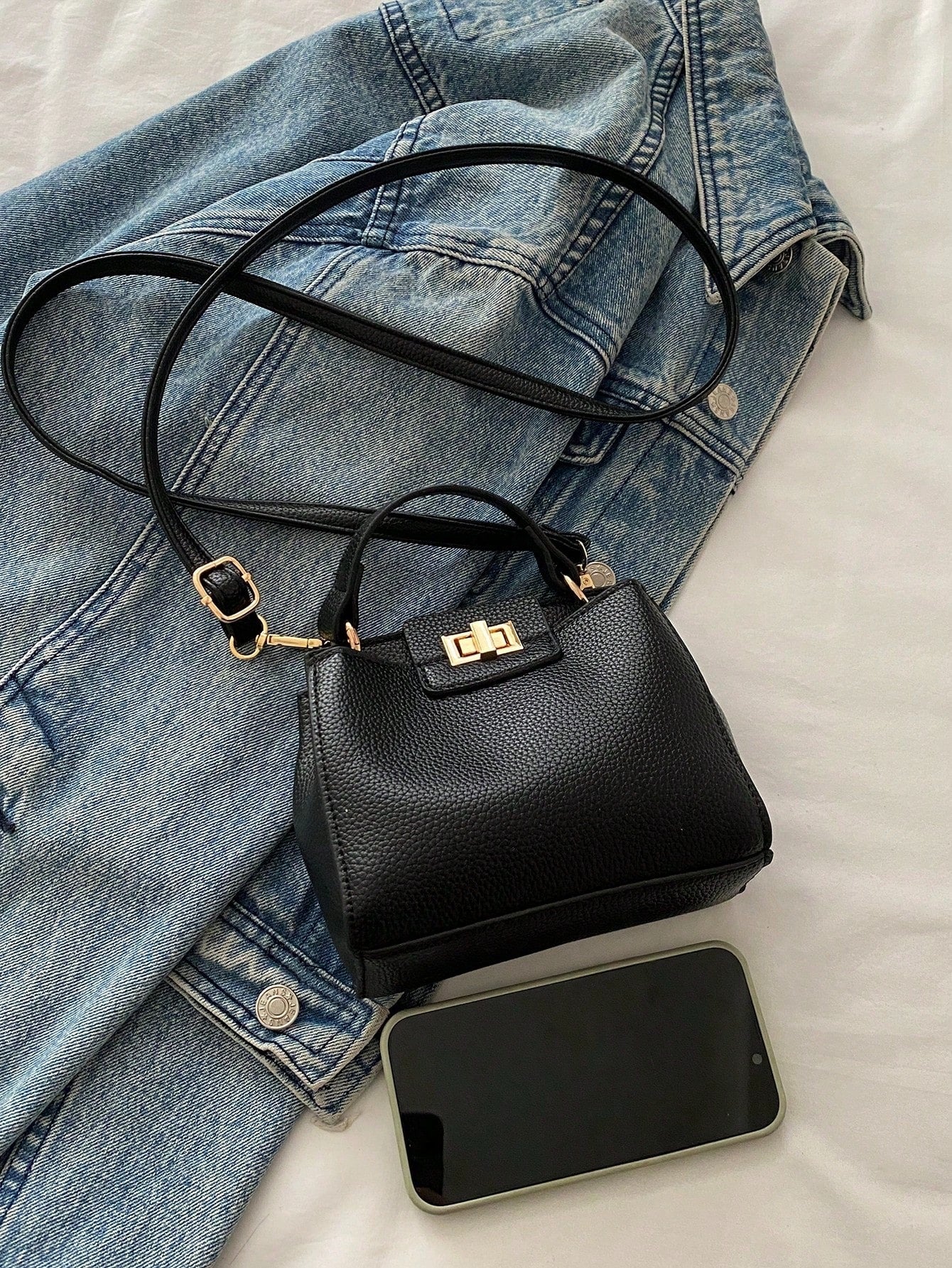 SHEIN حقيبة يد كاجوال بإغلاق قفل دوار