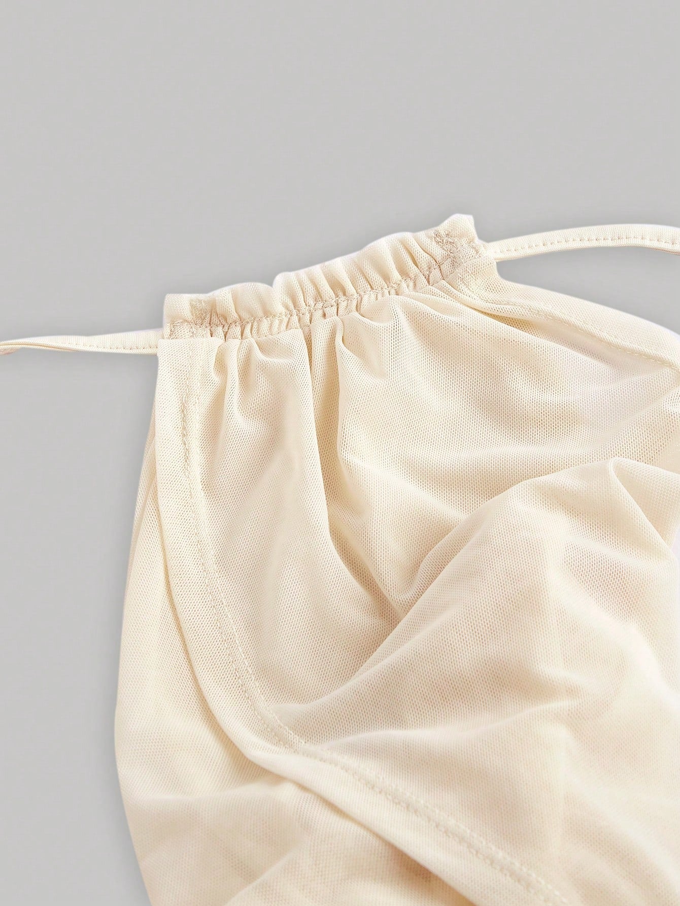 SHEIN MOD فستان طويل مشمشي بياقة حلقية وذيل سمكة