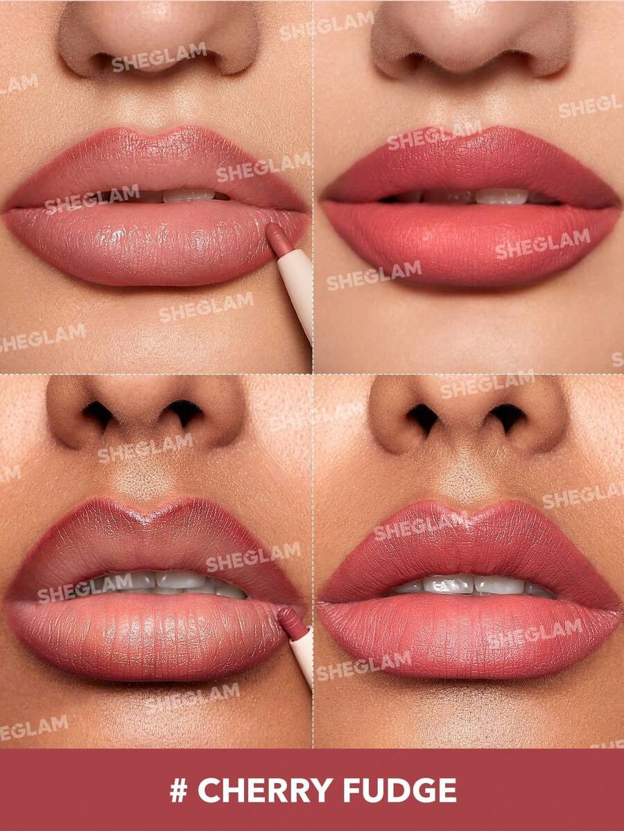 SHEGLAM Glam 101 أحمر شفاه ثنائي الأطراف مطفي عالي الصبغة مع محدد