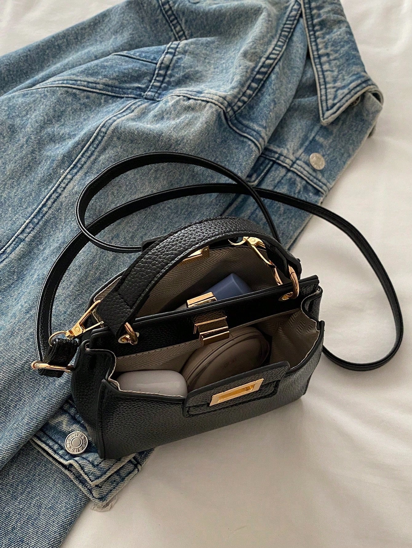 SHEIN حقيبة يد كاجوال بإغلاق قفل دوار
