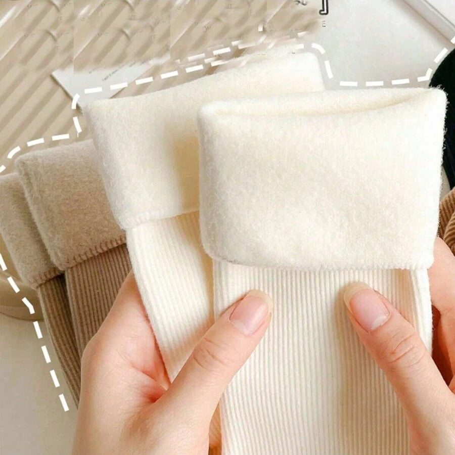 SHEIN جوارب شتوية نسائية 5 أزواج سميكة ومبطنة