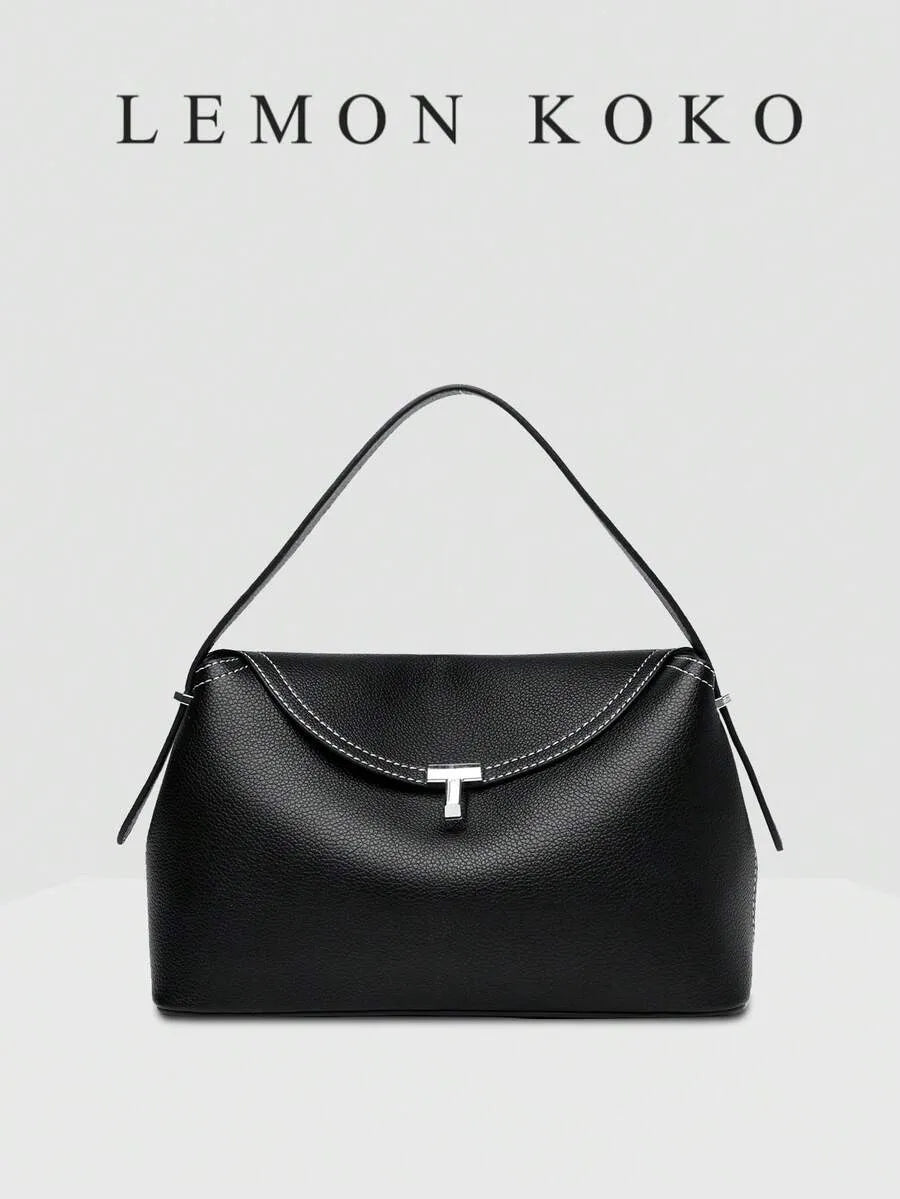SHEIN LEMON KOKO T حقيبة كروس بودي وكتف سوداء بحرف