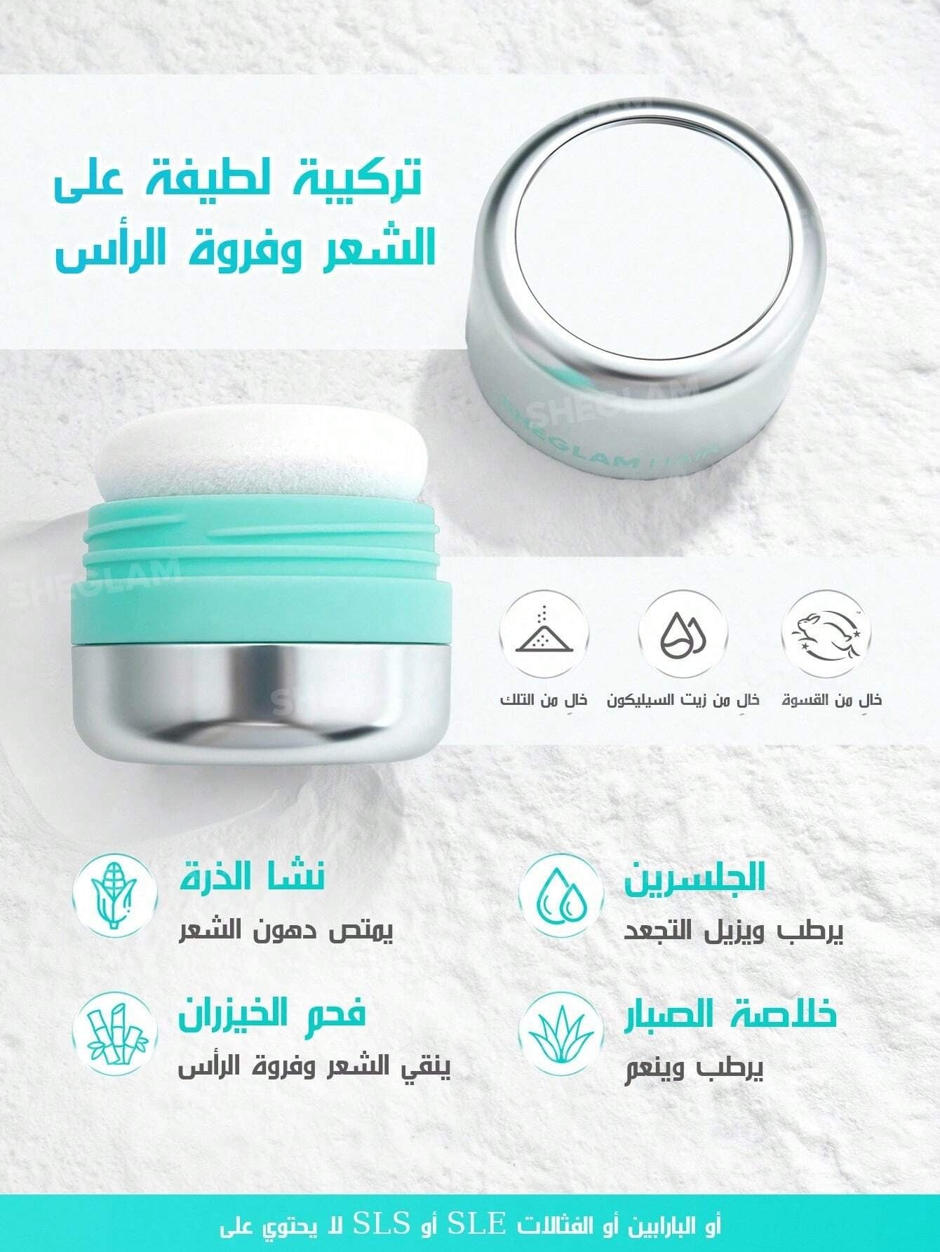 SHEIN SHEGLAM HAIR شامبو جاف بالنعناع وتحكم قوي بالزيوت