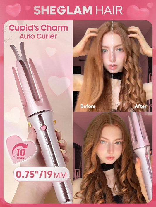 SHEGLAM HAIR مكواة تجعيد أوتوماتيكية 19 مم للشعر متوسط وطويل